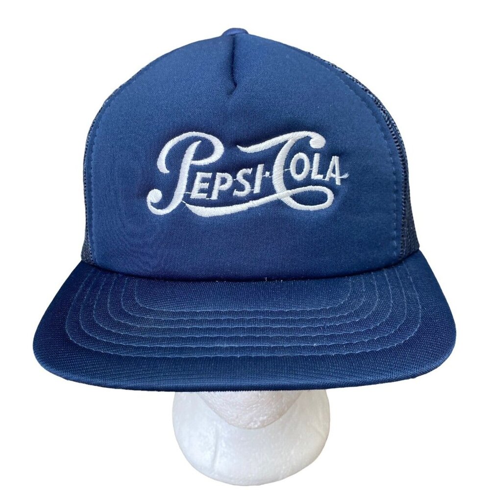VTG Pepsi Cola Truckers Dad Hat Cap SnapBack Embroidered Blue NOS